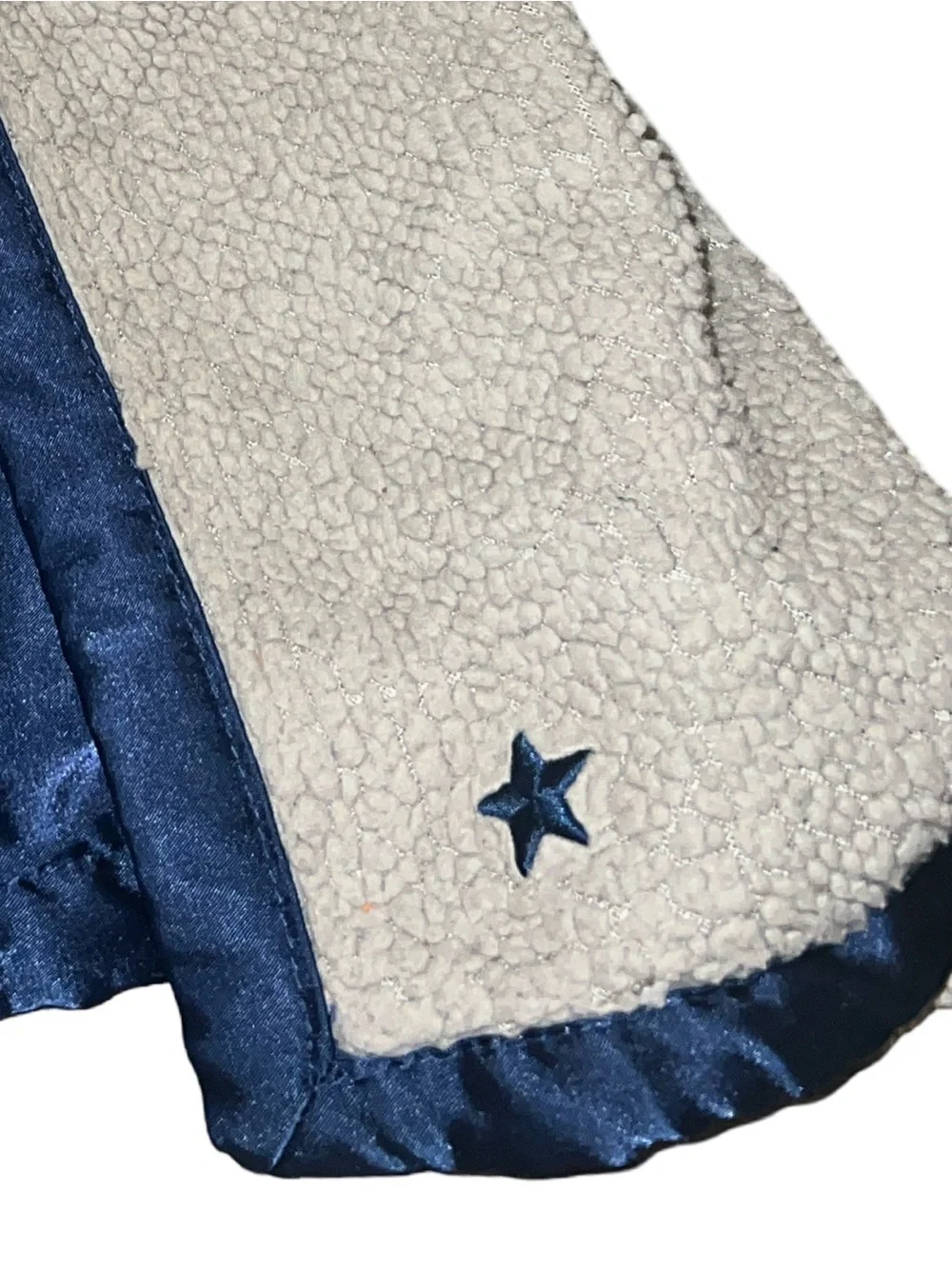 Scentsy Boo the Bear Blankie Buddy Gray Navy Blue Satin Lovey Security Blanket